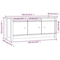 Petromila vidaXL Skrinka na topánky biela 110x38x45,5 cm masívna borovica