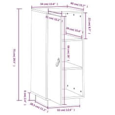 Vidaxl Komoda medovo-hnedá 34x40x75 cm borovicový masív