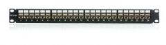 Keline Patch panel Cat 6, tienený, osadený s 24xKEJ-C6-S-TL, čierny, 1U