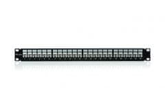 Keline Patch panel Cat 6, netienený, RJ45/u, osadený s 24xKEJ-C6-U-TL, čierny, 1U