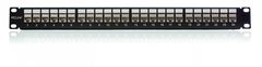 Keline Patch panel Cat 5E, tienený, osadený s 24xKEJ-C5E-S-TL, čierny, 1U