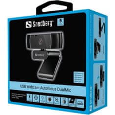 Sandberg Webová kamera, USB Webcam Autofocus DualMic