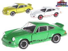 CARRERA Porsche RS 12 cm kov spätný chod (žltá, zelená, biela)