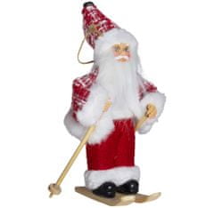 Dům Vánoc Ozdoba na stromček Santa v červenom kabátiku na lyžiach 18 cm