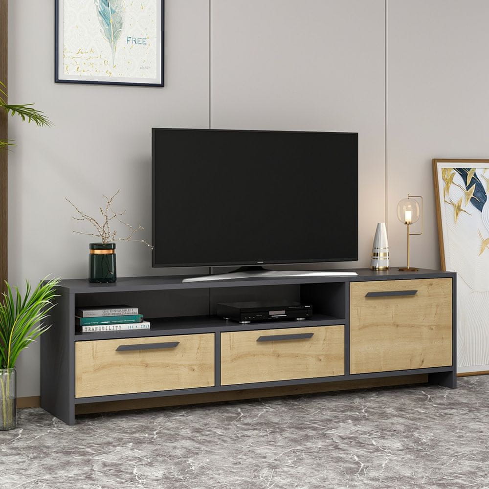 Hanah Home TV stolík Tyson 160 cm dub/antracit