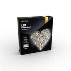 Solight Solight LED ratanové srdce, 30x LED, 2x AA, 30cm 1V245