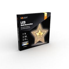 Solight Solight LED nástenná dekorácia vianočná hviezda, 24x LED, 2x AA 1V261