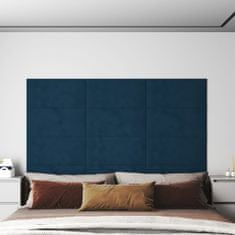 Vidaxl Nástenné panely 12 ks modré 60x30 cm zamat 2,16 m²