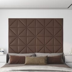 Vidaxl Nástenné panely 12 ks hnedé 30x30 cm umelá koža 1,08 m²