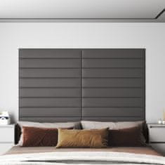 Vidaxl Nástenné panely 12 ks sivé 90x15 cm umelá koža 1,62 m²