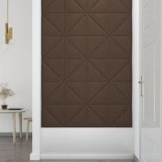 Vidaxl Nástenné panely 12 ks hnedé 30x30 cm látka 1,08 m²