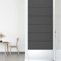 Vidaxl Nástenné panely 12 ks sivé 90x30 cm umelá koža 3,24 m²
