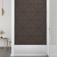 Vidaxl Nástenné panely 12 ks sivohnedé 30x30 cm látka 1,08 m²