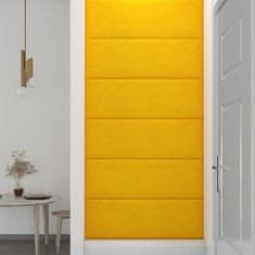 Vidaxl Nástenné panely 12 ks žlté 90x30 cm zamat 3,24 m²