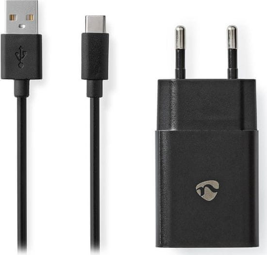 Nedis sieťová nabíjačka/ USB-C/ 2.4 A/ 5.0 VDC/ čierna/ kábel 1m