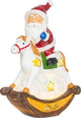 MAGIC HOME Santa na koni, LED, polyresin, 12x5,5x18 cm