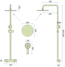 REA Sprchová batéria 150mm s termostatom vincent l.gold zlatá (REA-P8005)