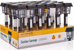 ACTIVER Lampa solárna hranatá, plast, display