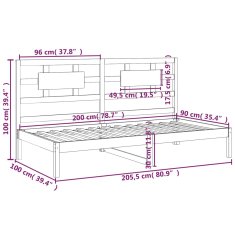 Vidaxl Denná posteľ biela 90x200 cm borovicový masív