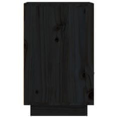 Vidaxl Nočný stolík čierny 40x34x55 cm masívne borovicové drevo