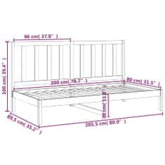 Vidaxl Denná posteľ čierna 80x200 cm borovicový masív