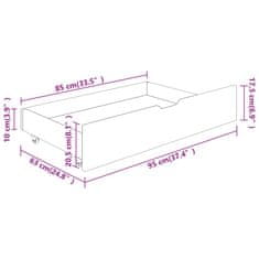 Vidaxl Posteľný rám a 4 zásuvky tmavohnedý 140x200 cm borovicový masív