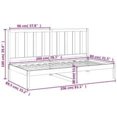 Vidaxl Denná posteľ 80x200 cm borovicový masív