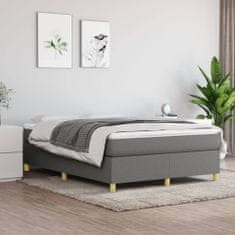 Vidaxl Rám na boxspring posteľ tmavosivý 140x200 cm látka