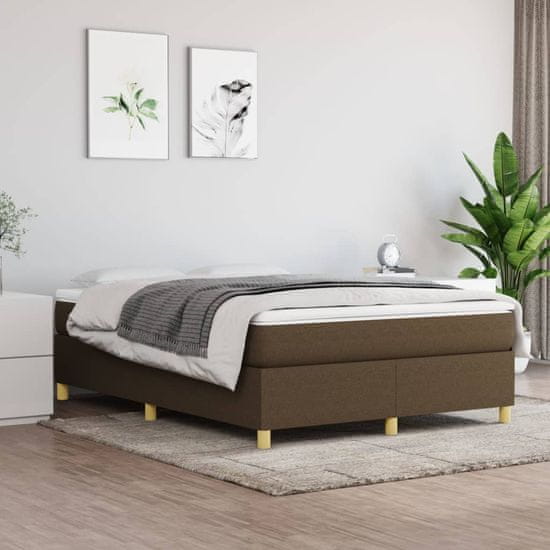 Vidaxl Rám na boxspring posteľ tmavohnedý látka 140x190 cm