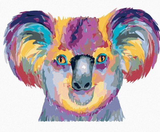 ZUTY Diamantové maľovanie - FAREBNÁ KOALA NA BIELOM POZADÍ YES 40x50 cm