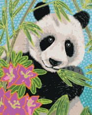 ZUTY Diamantové maľovanie - PANDA S BAMBUSOM A KVETMI 40x50 cm NO