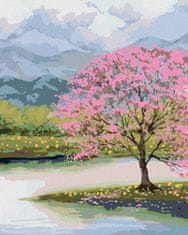 ZUTY Diamantové maľovanie - ROZKVITNUTÁ SAKURA PRI VODE YES 40x50 cm