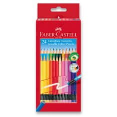 Faber-Castell Pastelky s farebnou gumou 24 farieb