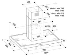 Whirlpool komínový digestor AKR 504 IX/1