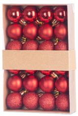 MAGIC HOME Gule Vianoce, 24 ks, sada, červené, na vianočný stromček, 3 cm