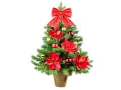 LAALU Ozdobený umelý vianočný stromček ROLNIČKA 60 cm s LED OSVETLENÍM V KVETINÁČI