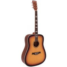 Dimavery STW-40, akustická gitara typu Dreadnought, sunburst