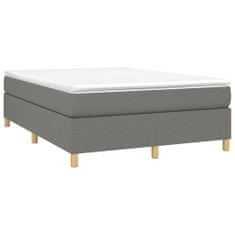 Vidaxl Rám na boxspring posteľ tmavosivý 140x200 cm látka