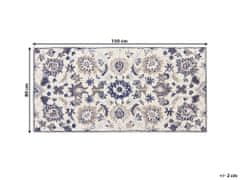 Beliani Vlnený koberec 80 x 150 cm béžová/modrá KUMRU