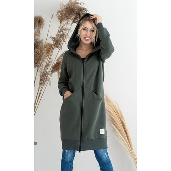 Lental Dámska tepláková bunda dlhá Ika - Color : Khaki XXL (extra extra large)