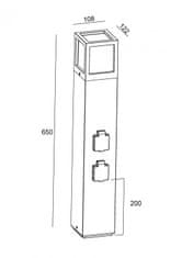 Light Impressions Deko-Light stojacie svietidlo Facado Socket 220-240V AC/50-60Hz E27 1x max. 20,00 W 650 mm tmavosivá 733064