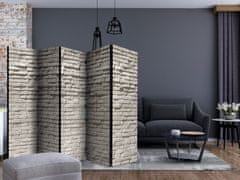 Artgeist Paraván - Tehlový múr: minimalizmus II 225x172 plátno na drevenom ráme obojstranná potlač
