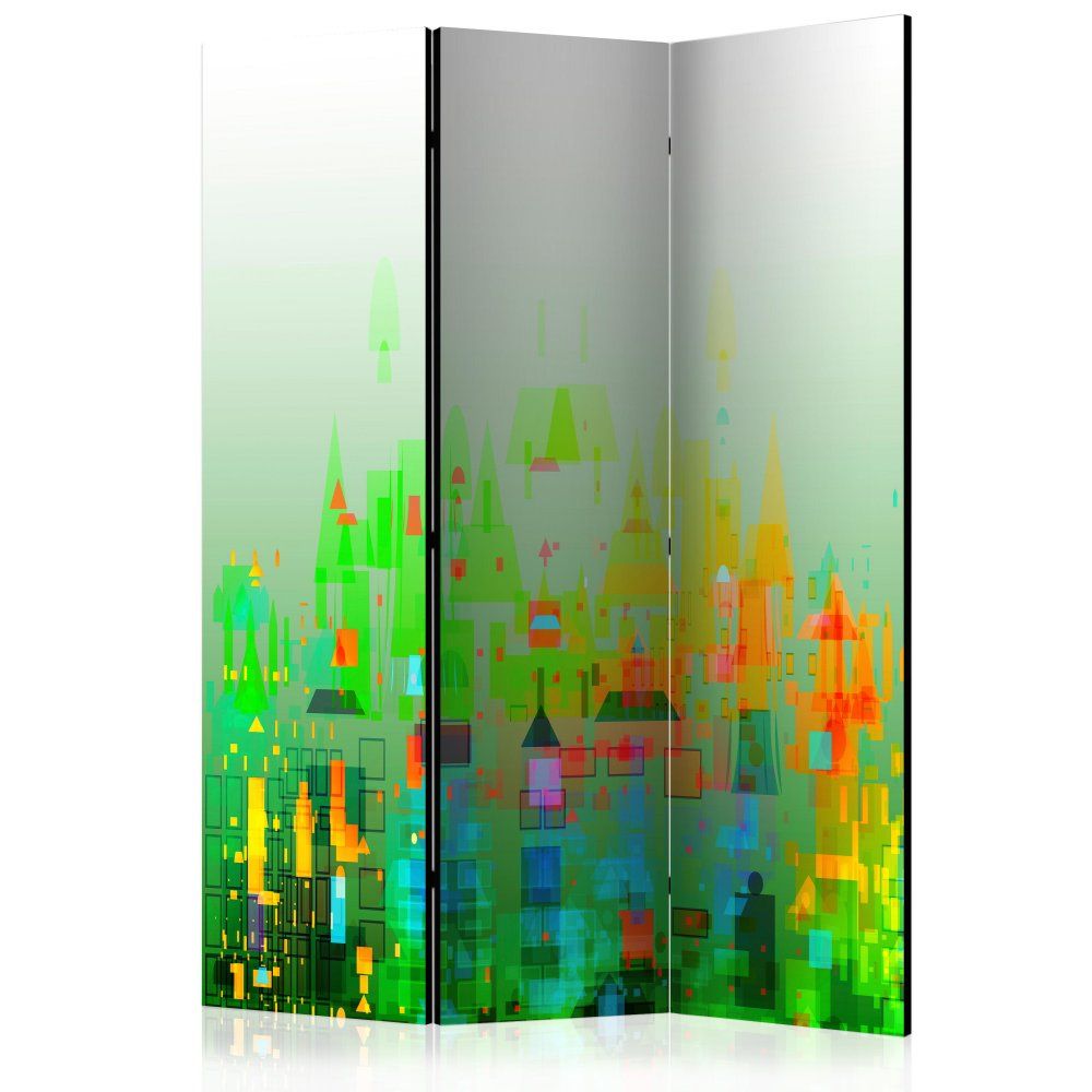 Artgeist Paraván - Abstraktné mesto 135x172 plátno na drevenom ráme obojstranná potlač