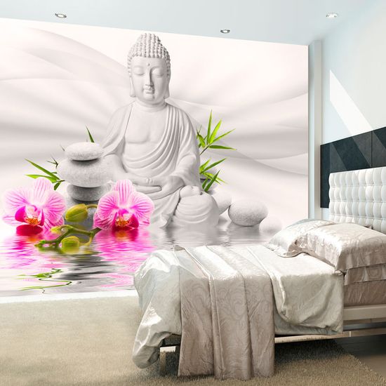 Artgeist Fototapeta - Budha a orchidey 300x210