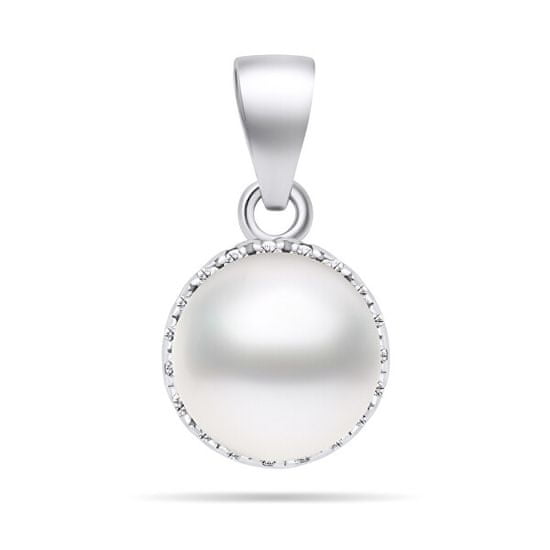 Brilio Silver Strieborný perlový prívesok so zirkónmi PT77W