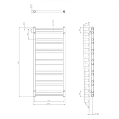 SAPHO Sapho, METRO DOS vykurovacie teleso 500x1100mm, chróm