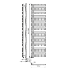 AQUALINE , TUBINI vykurovacie teleso 596x1782mm, antracit, DC335T