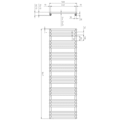 SAPHO Sapho, FANTINA vykurovacie teleso 500x1647mm, čierna matná, IR515