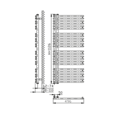 AQUALINE , TUBINI vykurovacie teleso 496x1126mm, antracit, DC305T