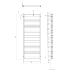 SAPHO Sapho, METRO DOS vykurovacie teleso 550x1430mm, 800W, chróm